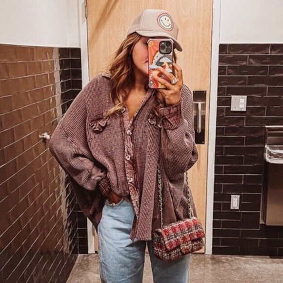 Free People Jackets & Blazers - Free People Fp One Scout Jacket Tharmal Buttondown Sweatshirt S